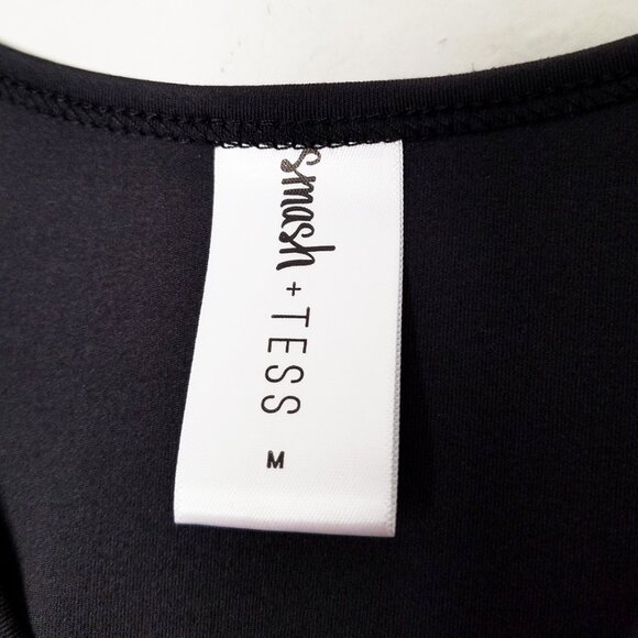 Smash + Tess Black Scoop Neck Stretch Jumpsuit M Unitard Romper Sleeveless Knit - Picture 6 of 12